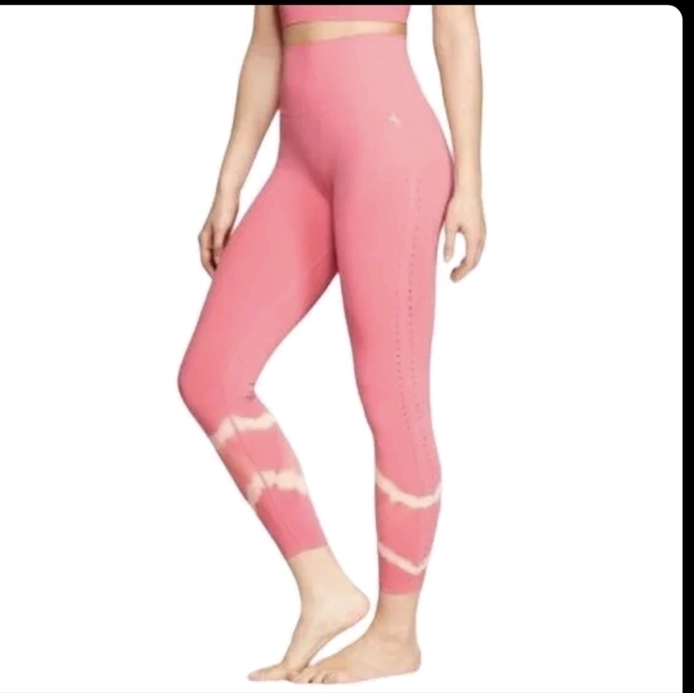 Joy Lab women's Salmon White tie dye high Rise7/8 leggings Athleasure Laungewear